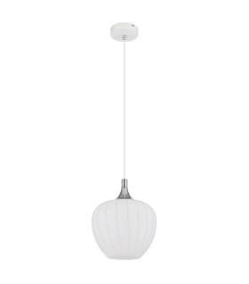 Maxy 24cm Dome Pendant Ceiling Light White Matt Opal Glass Shade 1x E27-2