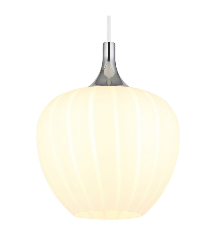 Maxy 24cm Dome Pendant Ceiling Light White Matt Opal Glass Shade 1x E27-3