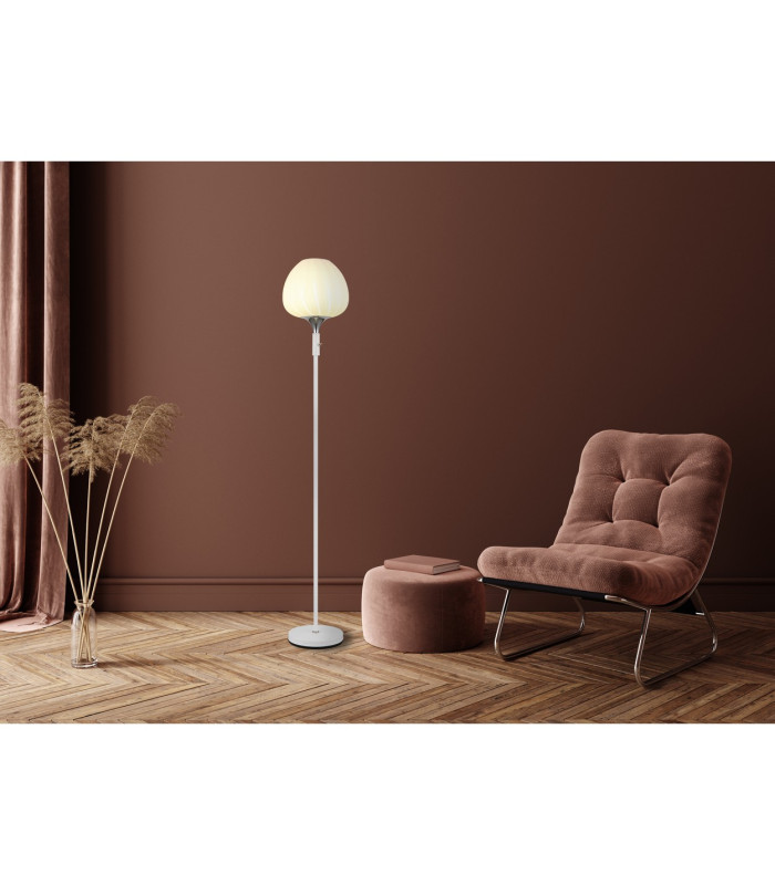 Maxy Glass Floor Lamp White Matt Opal Glass Shade 1x E27-5