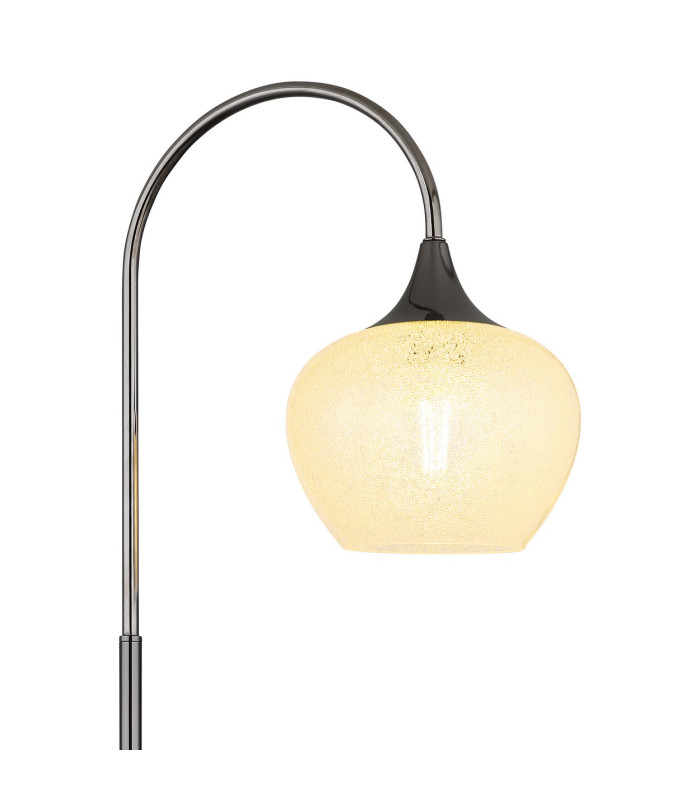 Maxy Arc Glass Floor Lamp Gunmetal Clear Glass Shade 1x E27-3