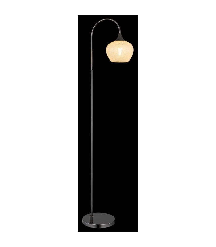 Maxy Arc Glass Floor Lamp Gunmetal Clear Glass Shade 1x E27-4