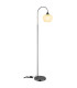 Maxy Arc Glass Floor Lamp Gunmetal Clear Glass Shade 1x E27-5