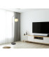 Maxy Arc Glass Floor Lamp Gunmetal Clear Glass Shade 1x E27-6
