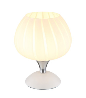 Maxy Bedside Table Lamp White Matt Opal Glass Shade 1x E27-1