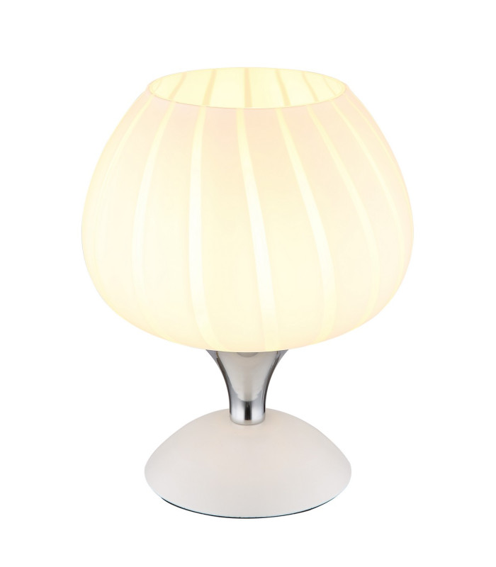 Maxy Bedside Table Lamp White Matt Opal Glass Shade 1x E27-1