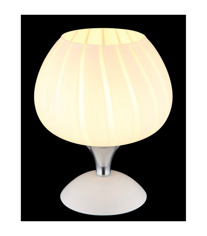 Maxy Bedside Table Lamp White Matt Opal Glass Shade 1x E27-3