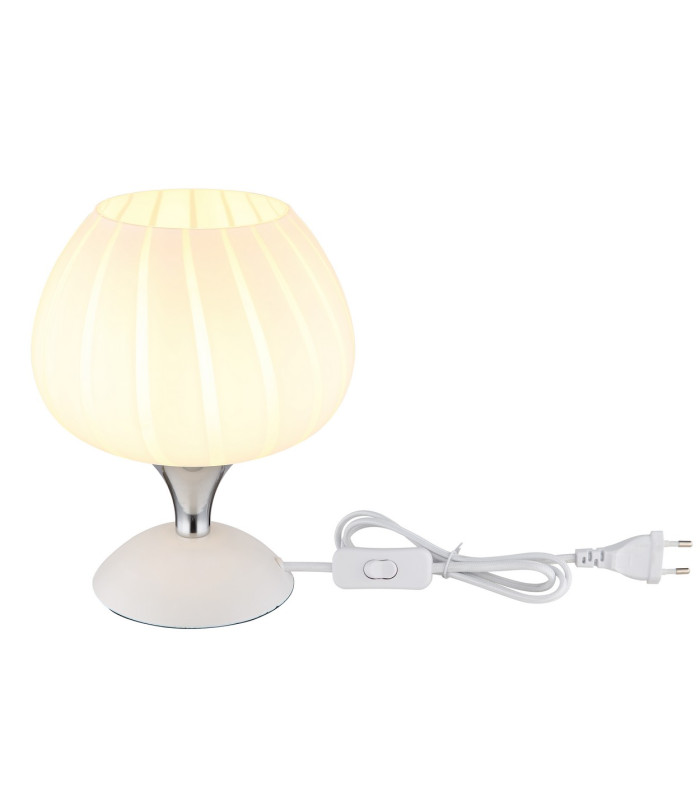 Maxy Bedside Table Lamp White Matt Opal Glass Shade 1x E27-4