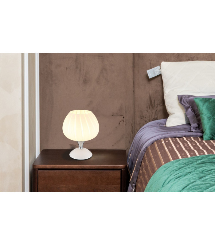 Maxy Bedside Table Lamp White Matt Opal Glass Shade 1x E27-5