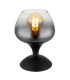Maxy Bedside Table Lamp Matt Black Smoke Glass Shade 1x E27-1