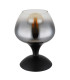 Maxy Bedside Table Lamp Matt Black Smoke Glass Shade 1x E27-2