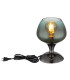 Maxy Bedside Table Lamp Gunmetal Green Glass Shade 1x E27-3