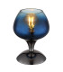 Maxy Bedside Table Lamp Gunmetal Blue Glass Shade 1x E27-1