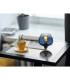 Maxy Bedside Table Lamp Gunmetal Blue Glass Shade 1x E27-4