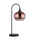 Maxy Arc Bedside Table Lamp Matt Black Copper Glass Shade 1x E27-2