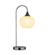 Maxy Bedside Table Lamp Gunmetal Clear Glass Shade 1x E27-1