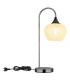 Maxy Bedside Table Lamp Gunmetal Clear Glass Shade 1x E27-4