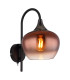 Maxy Dome Wall Lamp Matt Black Copper Glass Shade 1x E27-1