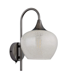 Maxy Dome Wall Lamp Gunmetal Clear Glass Shade 1x E27-2