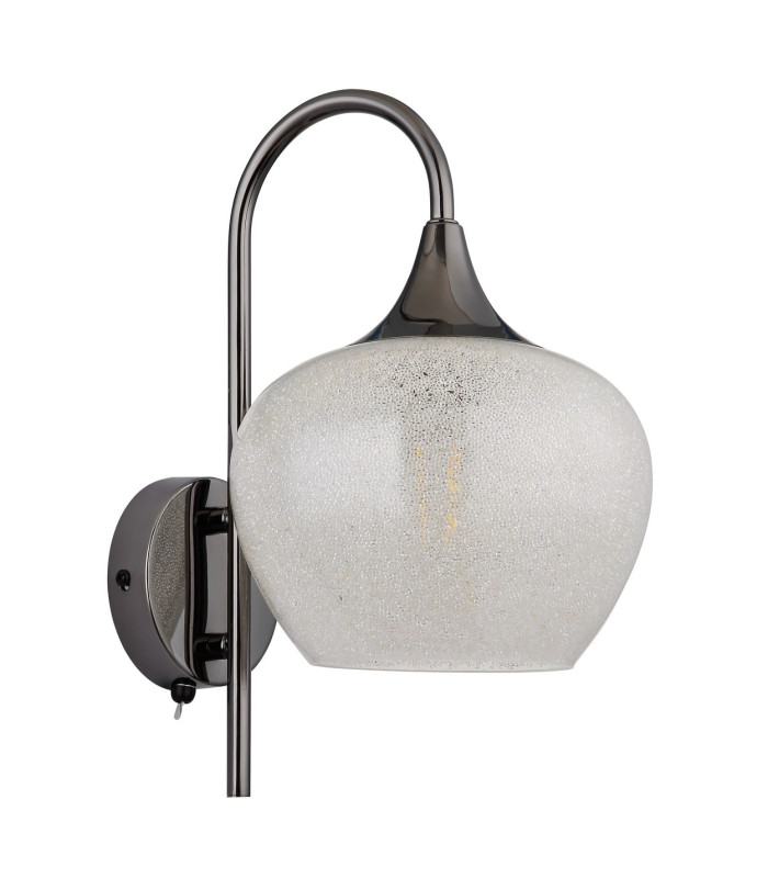 Maxy Dome Wall Lamp Gunmetal Clear Glass Shade 1x E27-2