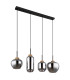 Matt Bar Pendant Ceiling Light Matt Black Smoke Glass Shade 4x E27-2