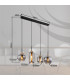 Matt Bar Pendant Ceiling Light Matt Black Smoke Glass Shade 4x E27-7