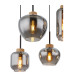 Matt Cluster Pendant Ceiling Light Matt Black Brown Smoke Glass Shade 6x E27-4