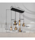 Matt Cluster Pendant Ceiling Light Matt Black Brown Smoke Glass Shade 6x E27-7