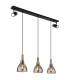 Mattea Bar Pendant Ceiling Light Matt Black Smoke Glass Shade 3x E27-1