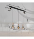 Mattea Bar Pendant Ceiling Light Matt Black Smoke Glass Shade 3x E27-6