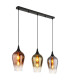 Lavus Bar Pendant Ceiling Light Matt Black Copper Glass Shade 3x E27-1