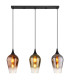 Lavus Bar Pendant Ceiling Light Matt Black Copper Glass Shade 3x E27-3