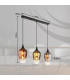 Lavus Bar Pendant Ceiling Light Matt Black Copper Glass Shade 3x E27-6