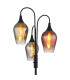 Lavus Multi Arm Floor Lamp Matt Black Glass Shade 3x E27-3