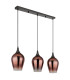 Lavus Bar Pendant Ceiling Light Gunmetal Red Glass Shade 3x E27-2