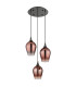 Lavus Cluster Pendant Ceiling Light Gunmetal Red Glass Shade 3x E27-2