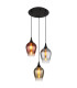 Lavus Cluster Pendant Ceiling Light Matt Black Glass Shade 3x E27-1