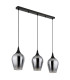 Lavus Bar Pendant Ceiling Light Matt Black Smoke Glass Shade 3x E27-2