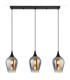 Lavus Bar Pendant Ceiling Light Matt Black Smoke Glass Shade 3x E27-3