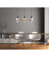 Lavus Bar Pendant Ceiling Light Matt Black Smoke Glass Shade 3x E27-5