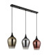 Lavus Bar Pendant Ceiling Light Matt Black Glass Shade 3x E27-2