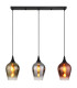 Lavus Bar Pendant Ceiling Light Matt Black Glass Shade 3x E27-3