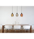 Lavus Bar Pendant Ceiling Light Matt Black Glass Shade 3x E27-5