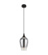 Lavus Dome Pendant Ceiling Light Matt Black Chromed Glass Shade 1x E27-2
