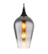 Lavus Dome Pendant Ceiling Light Matt Black Chromed Glass Shade 1x E27-3