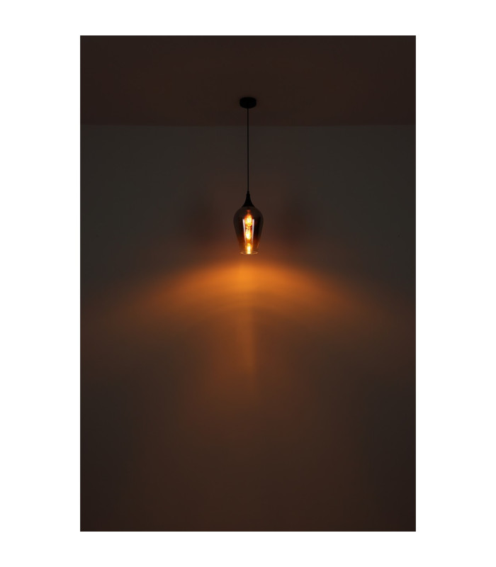 Lavus Dome Pendant Ceiling Light Matt Black Chromed Glass Shade 1x E27-4
