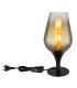 Lavus Bedside Table Lamp Matt Black Gold Colors Glass Shade 1x E27-3