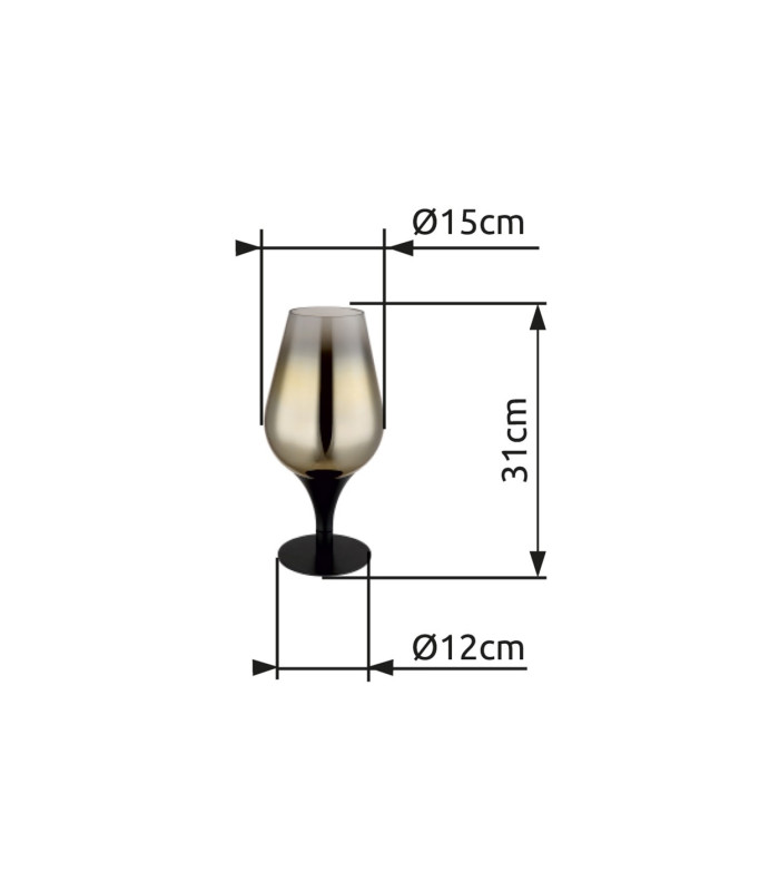 Lavus Bedside Table Lamp Matt Black Gold Colors Glass Shade 1x E27-5