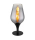 Lavus Bedside Table Lamp Matt Black Chromed Glass Shade 1x E27-1