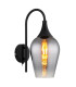 Lavus Dome Wall Lamp Matt Black Chromed Glass Shade 1x E27-1