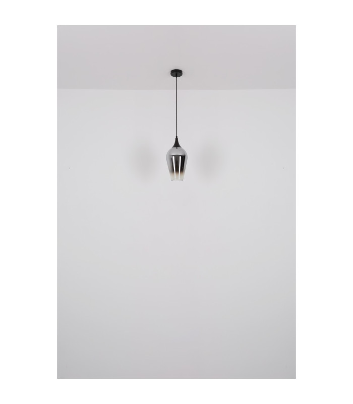 Lavus Dome Wall Lamp Matt Black Chromed Glass Shade 1x E27-6